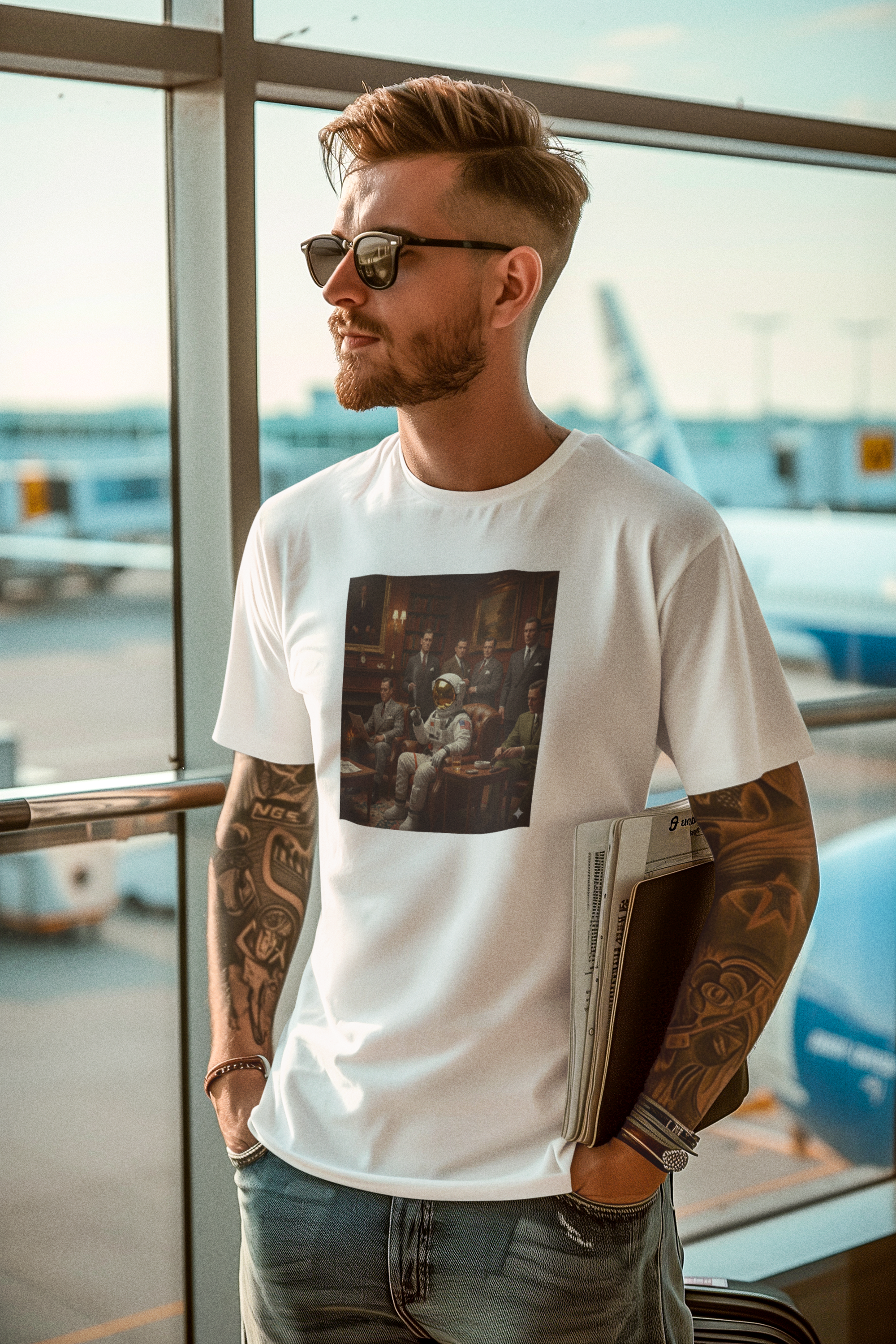 The Boardroom Mission: Library Lounge Graphic Tee Strategy, Smoke, and Zero-Gravity Ambition.