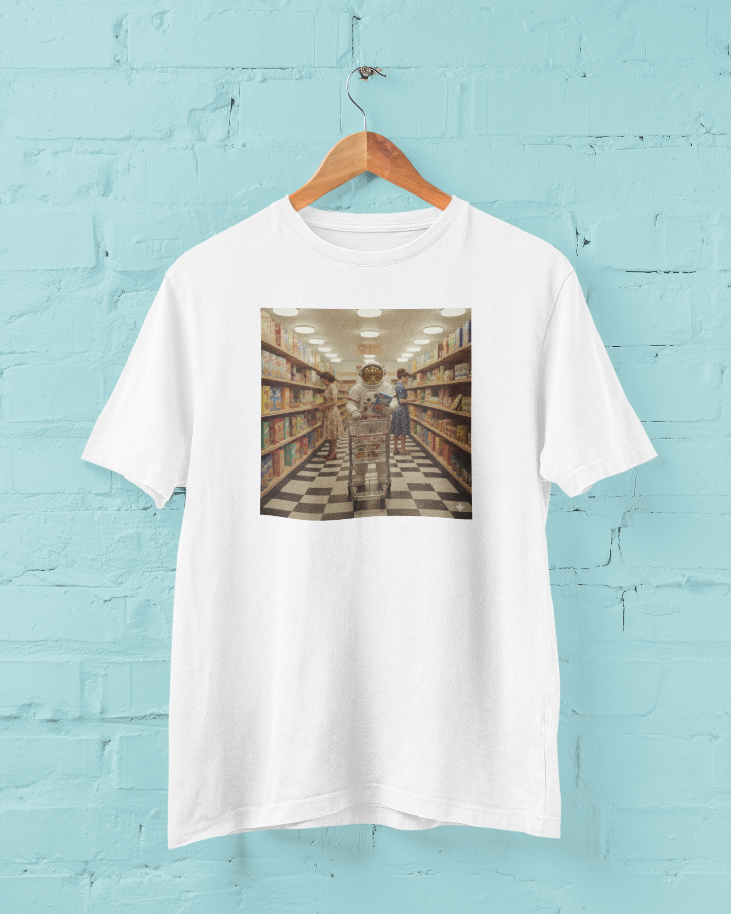 Supermarket Orbit: The Grocery Run Graphic T-Shirt