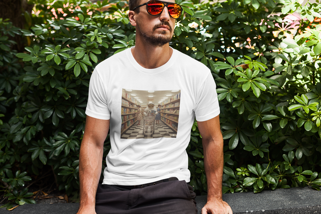 Supermarket Orbit: The Grocery Run Graphic T-Shirt